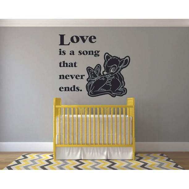 BAMBI Love is a song that never ends WALT DISNEY vinyl wall art sticker quote
